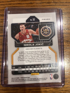 Panini Prizm 2021 22 Nikola Jokić Denver Nuggets Basketball Card No. 322