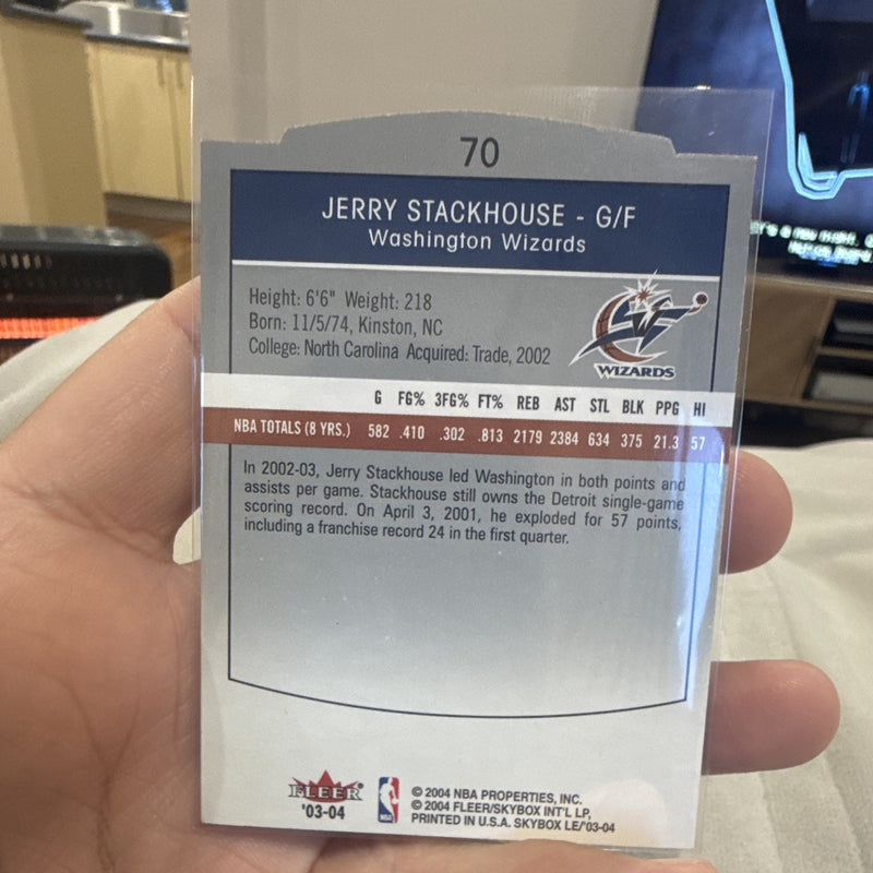 Fleer/SkyBox Fleer SkyBox LE Jerry Stackhouse Base 2003 04 #70 Wizards1