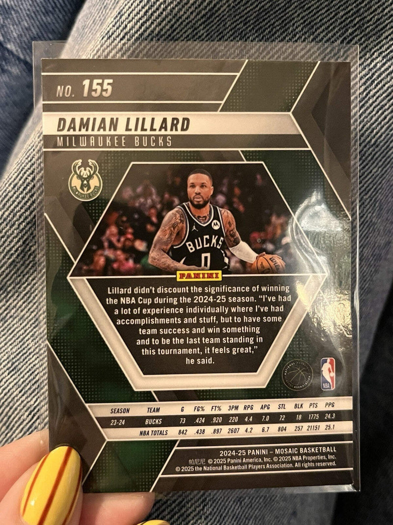 Panini Damian Lillard Parallel/Variety 2024 25 Mosaic Basketball 155 Bucks2