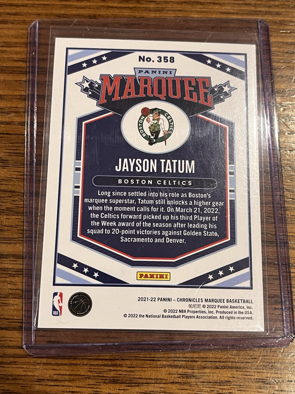 Panini 2021 22 Chronicles Marquee Jayson Tatum Insert Boston Celtics 3582