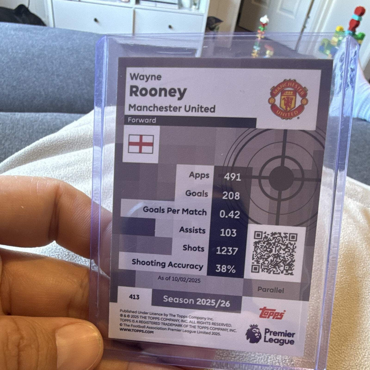Wayne Rooney Parallel Insert Topps Premier League Pro Precision Man Utd 4132