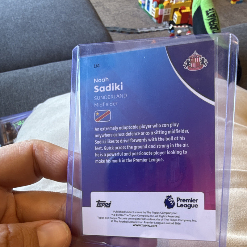 Topps Chrome Premier League Noah Sadiki Rookie Refractor Sunderland #1612