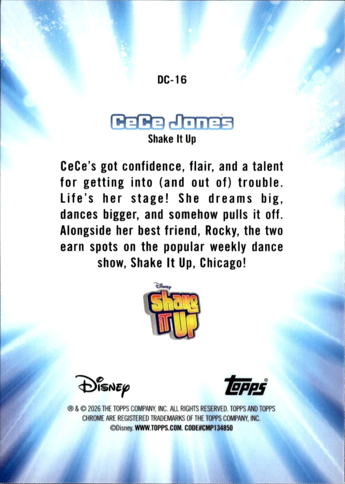 CeCe Jones Base Topps Chrome Disney   Disney Channel Throwback DC 16 NM1