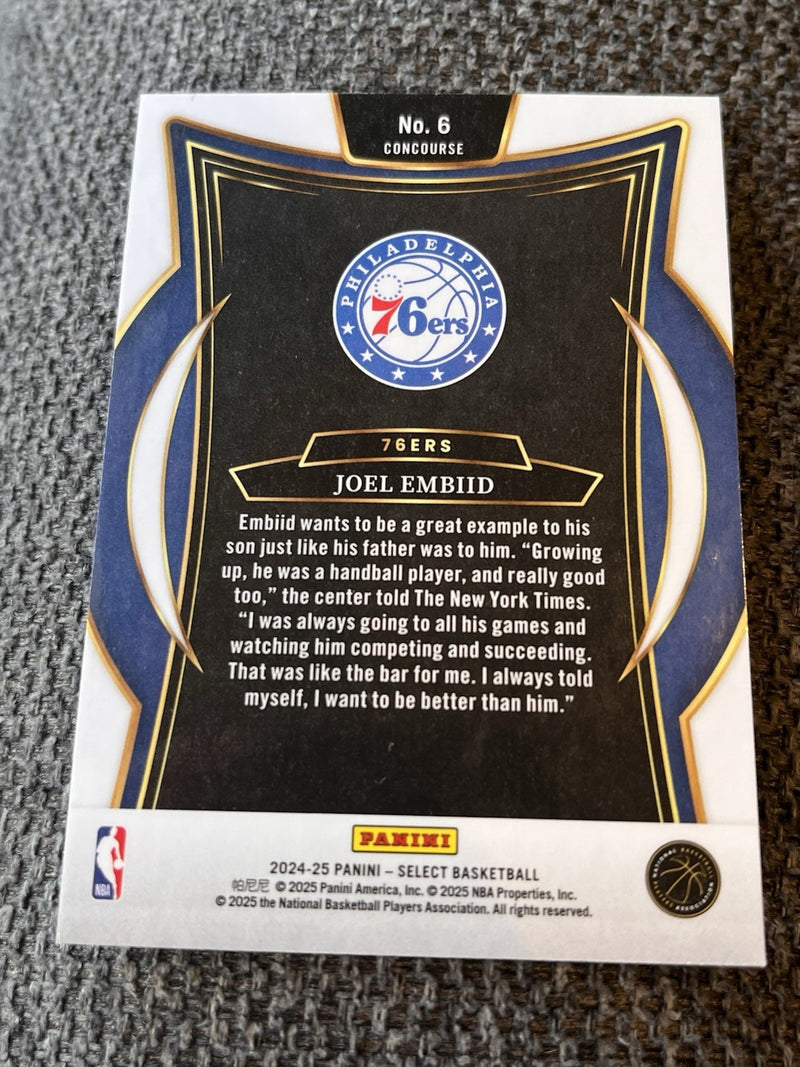 Panini 2024-25 Select Basketball Joel Embiid Concourse No. 6 Philadelphia 76ers2