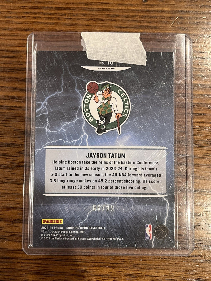 Panini Donruss Optic 2023 24 Jayson Tatum Raining 3s Prizm #10 /992