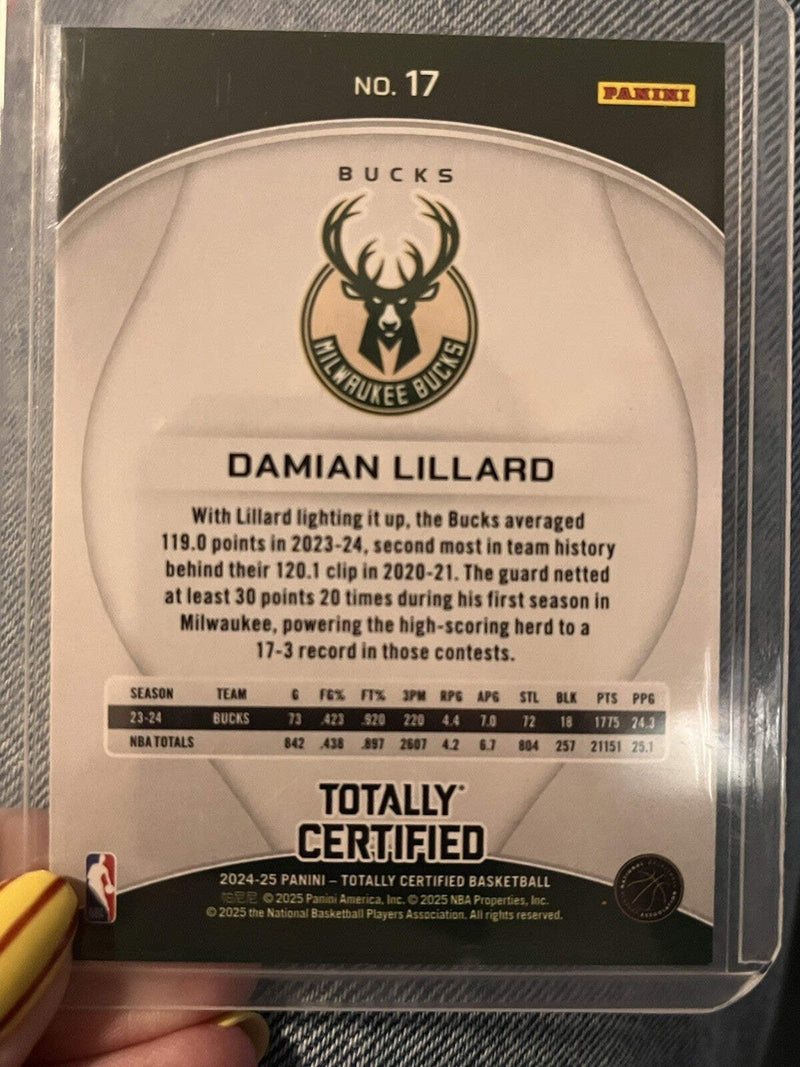 Panini 2024 25 Totally Certified Damian Lillard Parallel/Variety #17 Bucks2