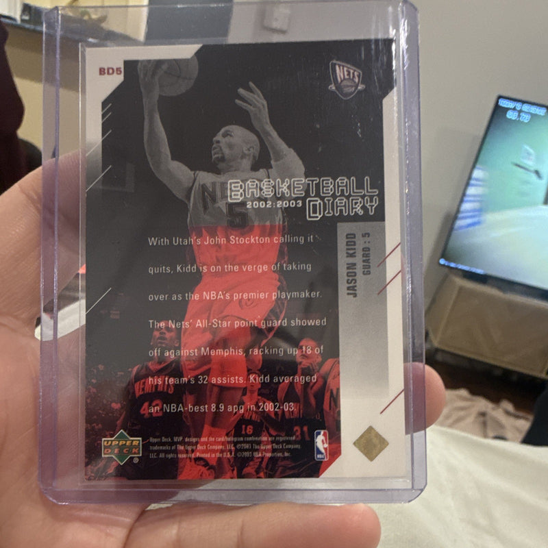 Upper Deck MVP Basketball Diary BD5 Jason Kidd New Jersey Nets 2002 03 Insert1