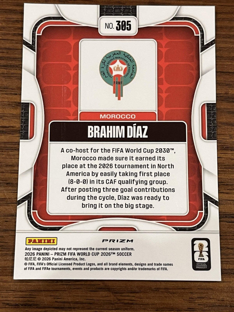 Panini Prizm FIFA World Cup 2026 Brahim Díaz Parallel #305 Morocco Soccer2