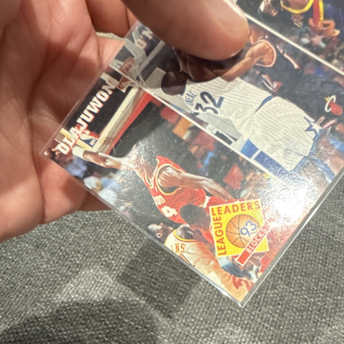 1993 SkyBox NBA Hoops League Leaders Blocks #290 Olajuwon O'Neal Mutombo3