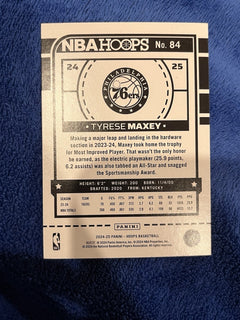 Panini 2024 25 NBA Hoops Tyrese Maxey Base Set Philadelphia 76ers #842