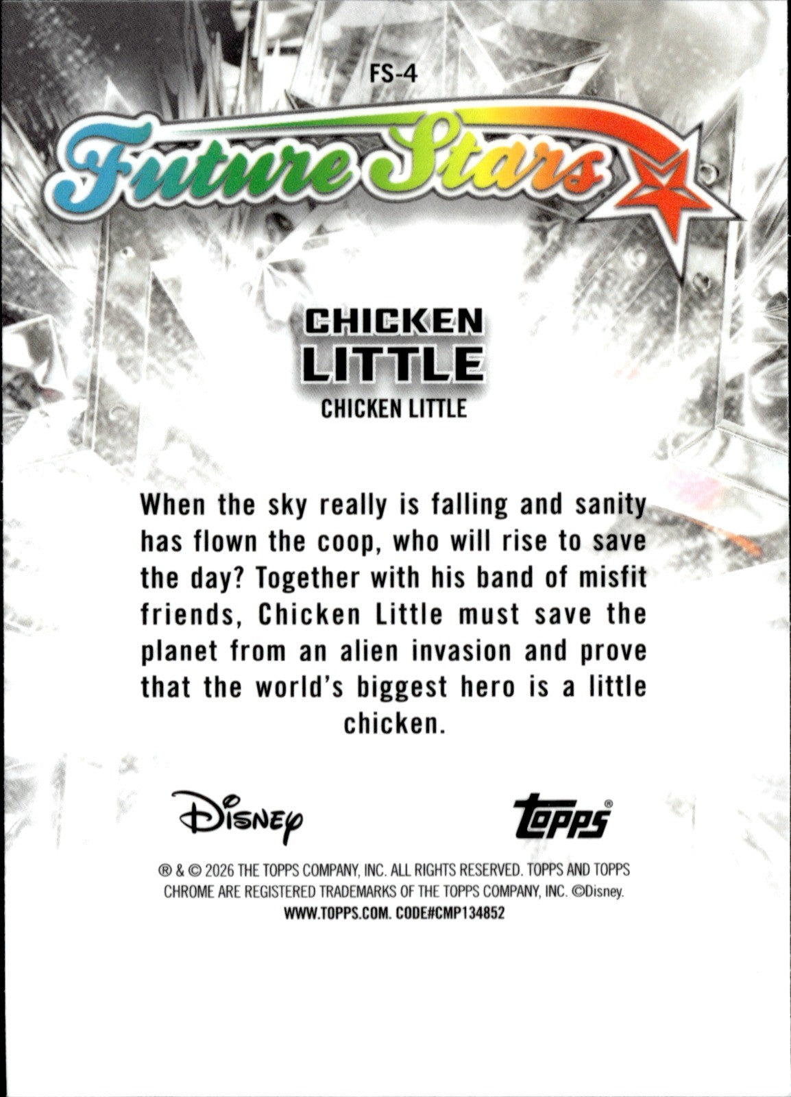 Chicken Little Base Topps Chrome Disney   Future Stars FS 4 NM1