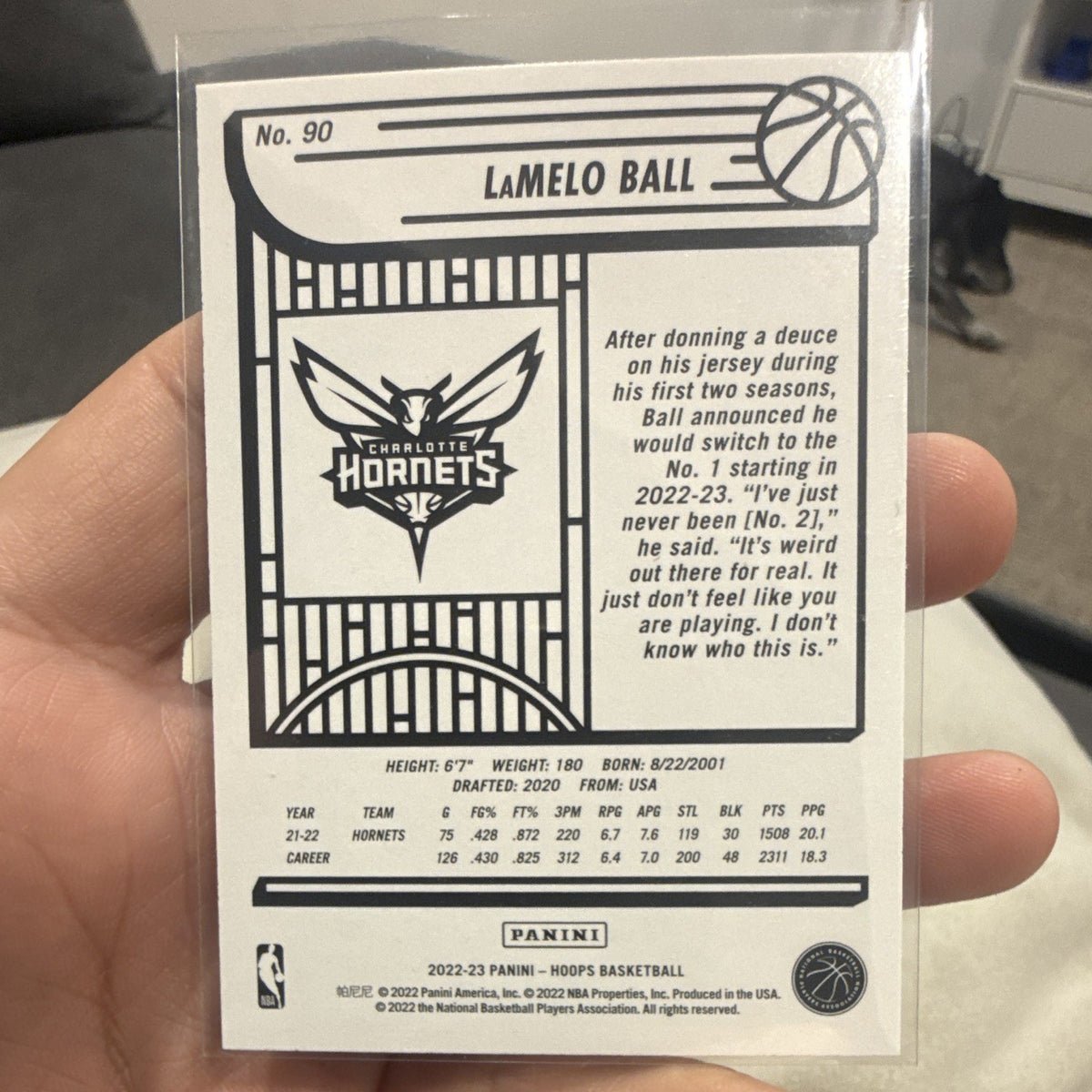 Panini LaMelo Ball Base 2022 23 Hoops Basketball Charlotte Hornets 901