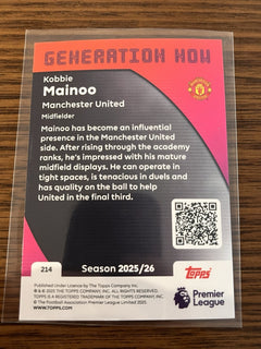 Topps Premier League 2025/26 Generation Now Insert #214 Kobbie Mainoo Man Utd2
