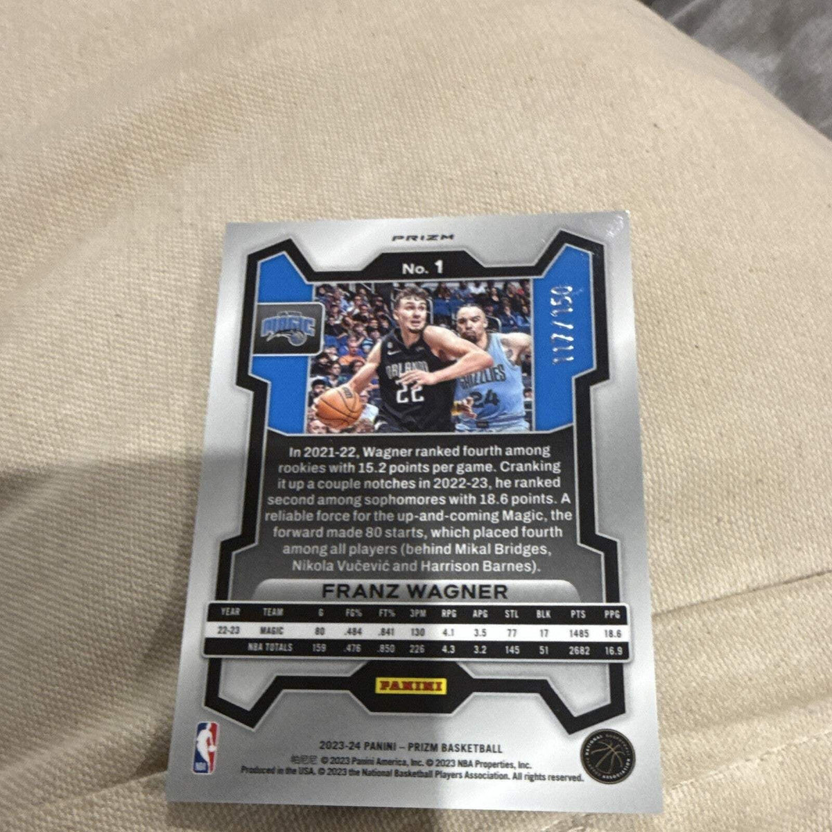 Panini 2023 24 Prizm Basketball Franz Wagner Orlando Magic No. 1 117/1502