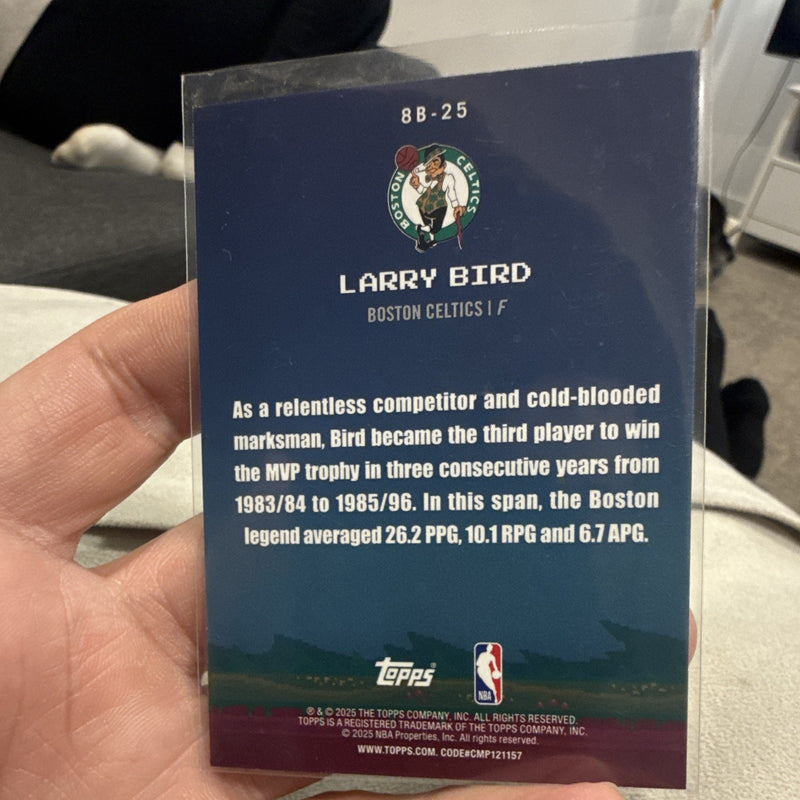Larry Bird 8 Bit Ballers Insert Topps NBA Boston Celtics 8B 25 20251