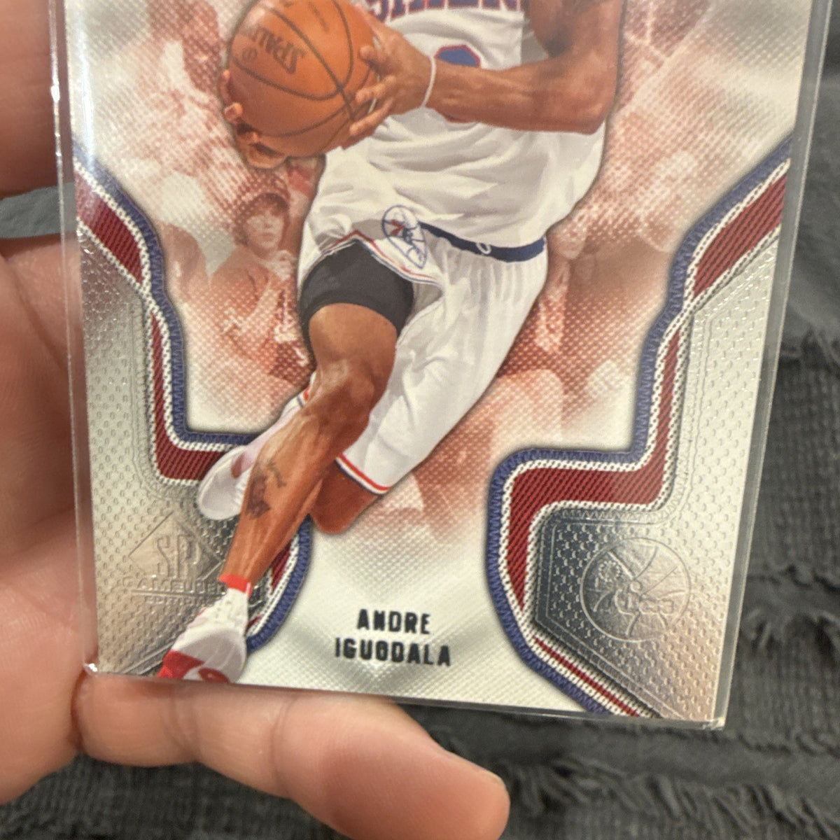 Upper Deck Andre Iguodala Base 2009 10 NBA SP Game Used #6 76ers3