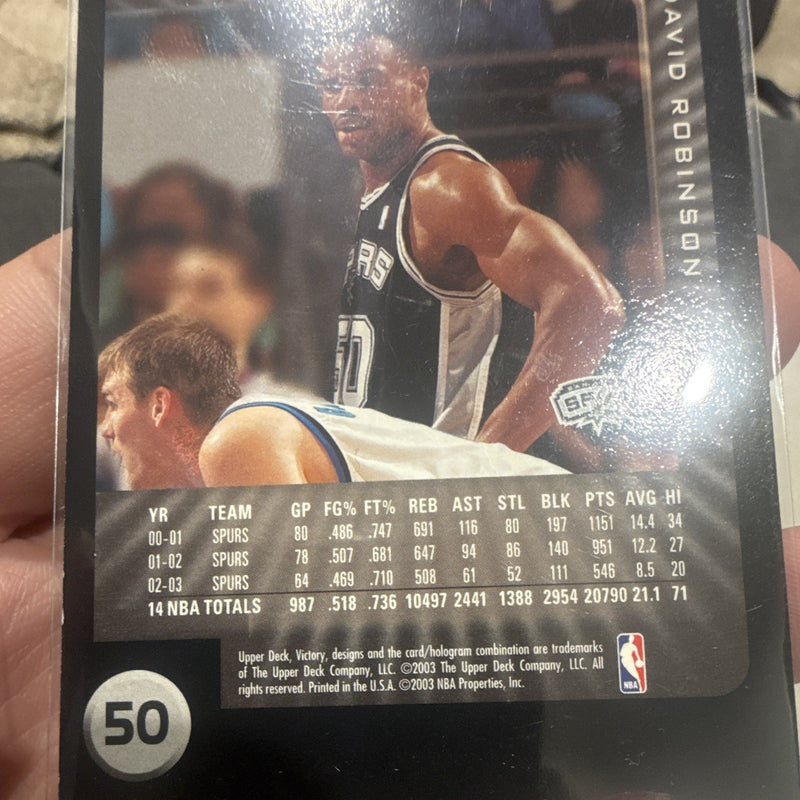 Upper Deck Victory 2003 04 David Robinson #50 San Antonio Spurs NBA Card2