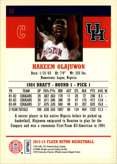 Hakeem Olajuwon Base Fleer Retro 33 NM1