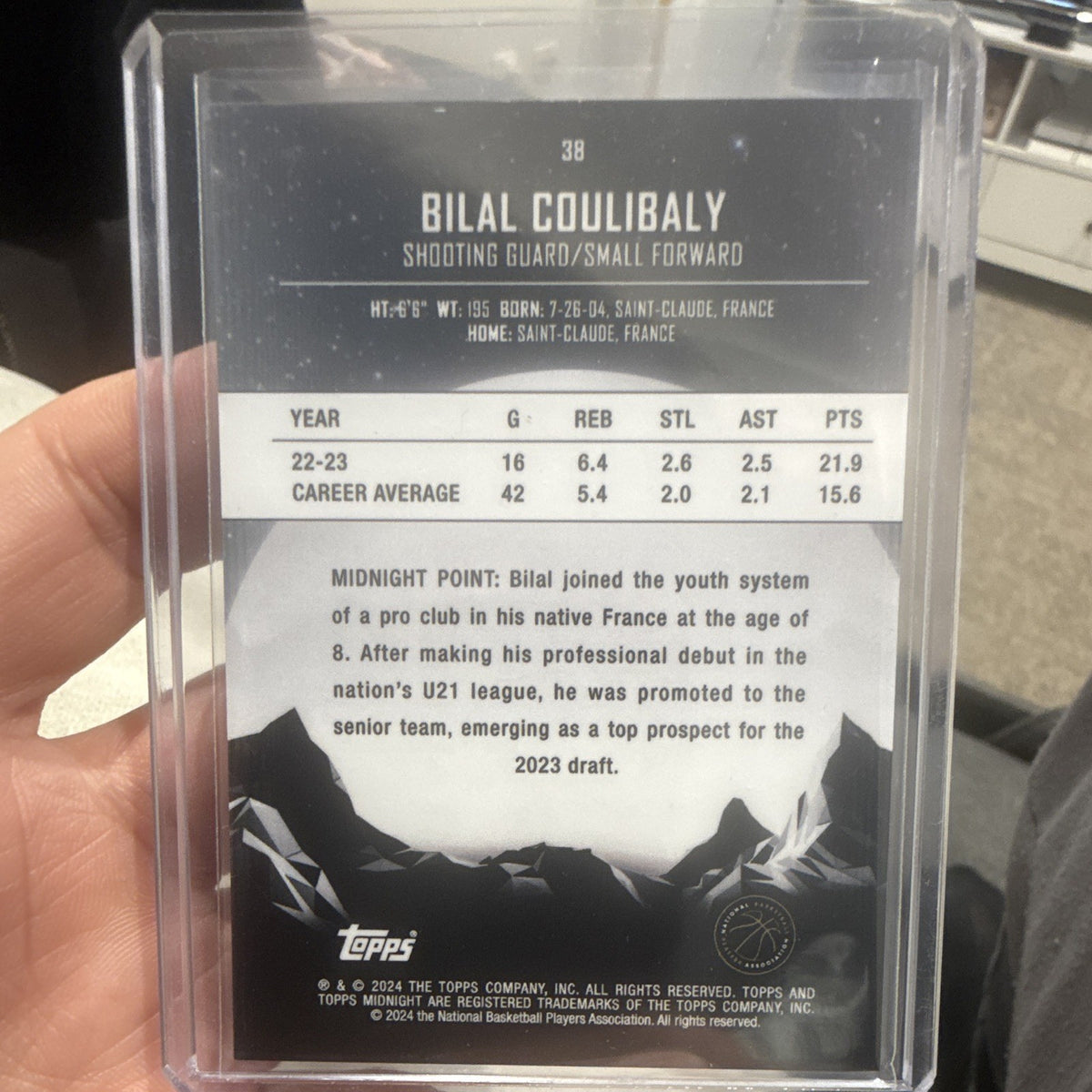 Topps Midnight Bilal Coulibaly Rookie Insert #38 11/75 (Print Run 75)1