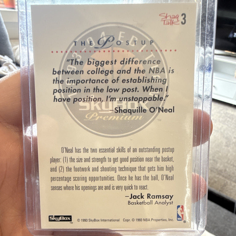 SkyBox 1993 Premium ShaqTalk The Postup Insert #3 Shaquille O'Neal Magic1