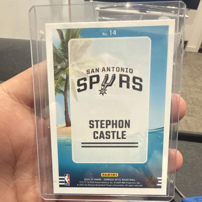 Panini 2024 25 Donruss Optic Stephon Castle Splash! #14 RC Spurs Insert1