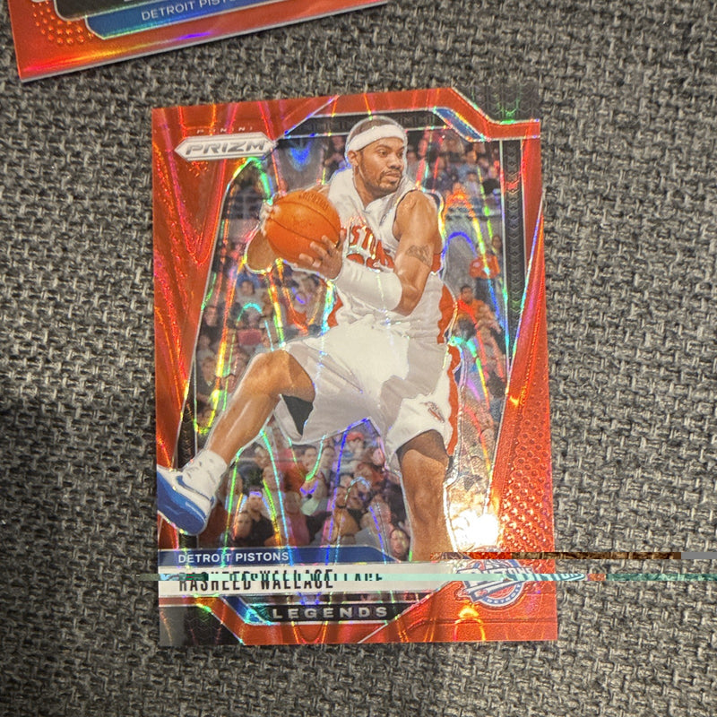 Panini Prizm 2021-22 Pistons Ben & Rasheed Wallace 2-Card Lot Serial /299 2