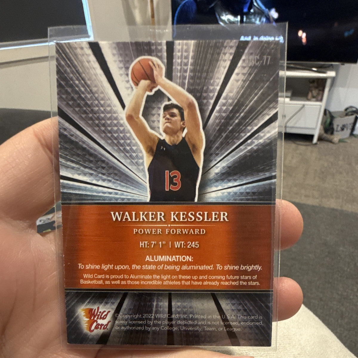 Wild Card Walker Kessler Rookie Wild Card Alumination Basketball Edition RC 111