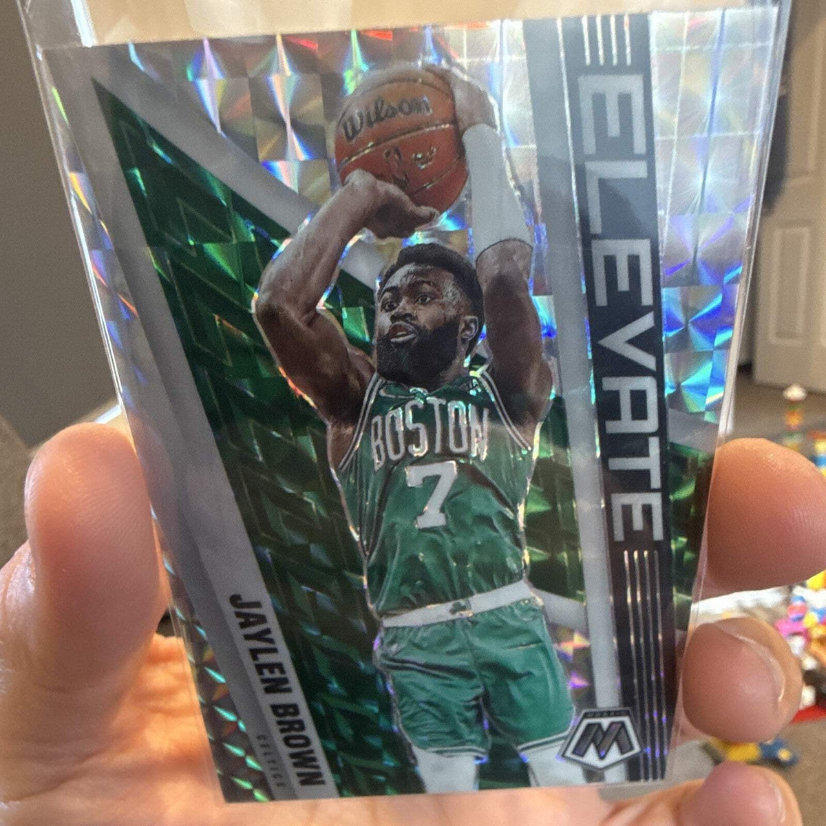 Panini 2021 22 Mosaic Jaylen Brown Elevate Prizm No. 17 Boston Celtics1