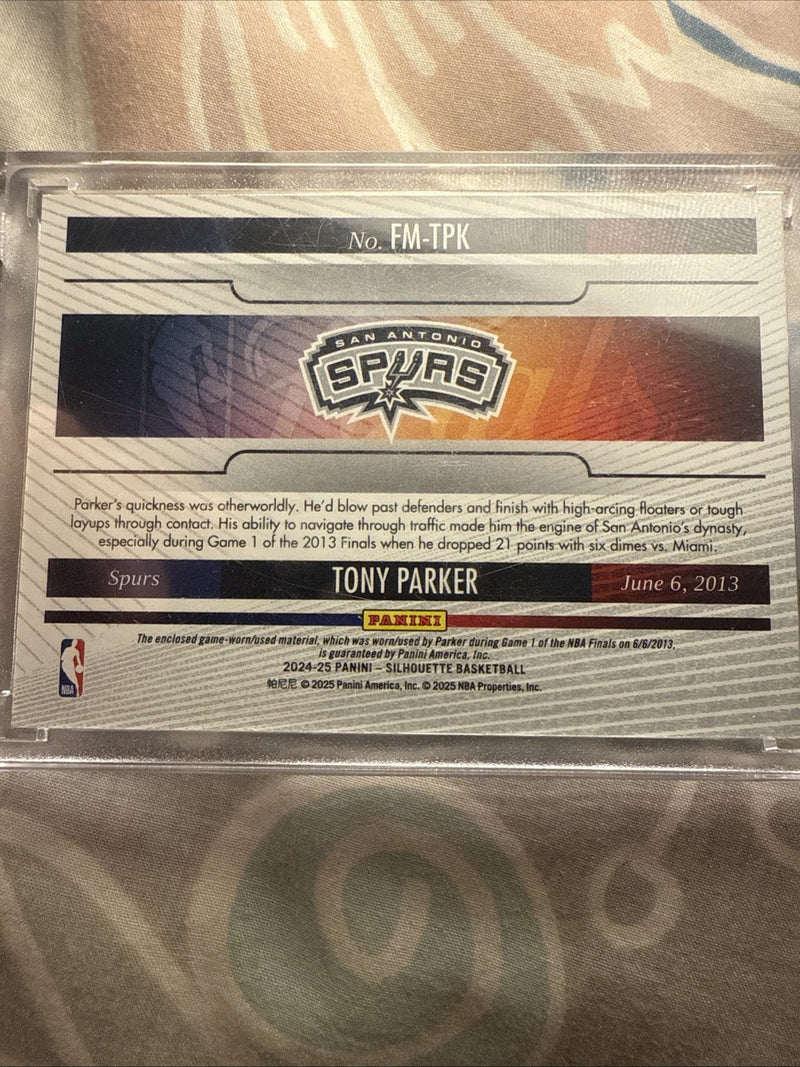 2013 Tony Parker NBA finals Game Worn Silhouette basketball1