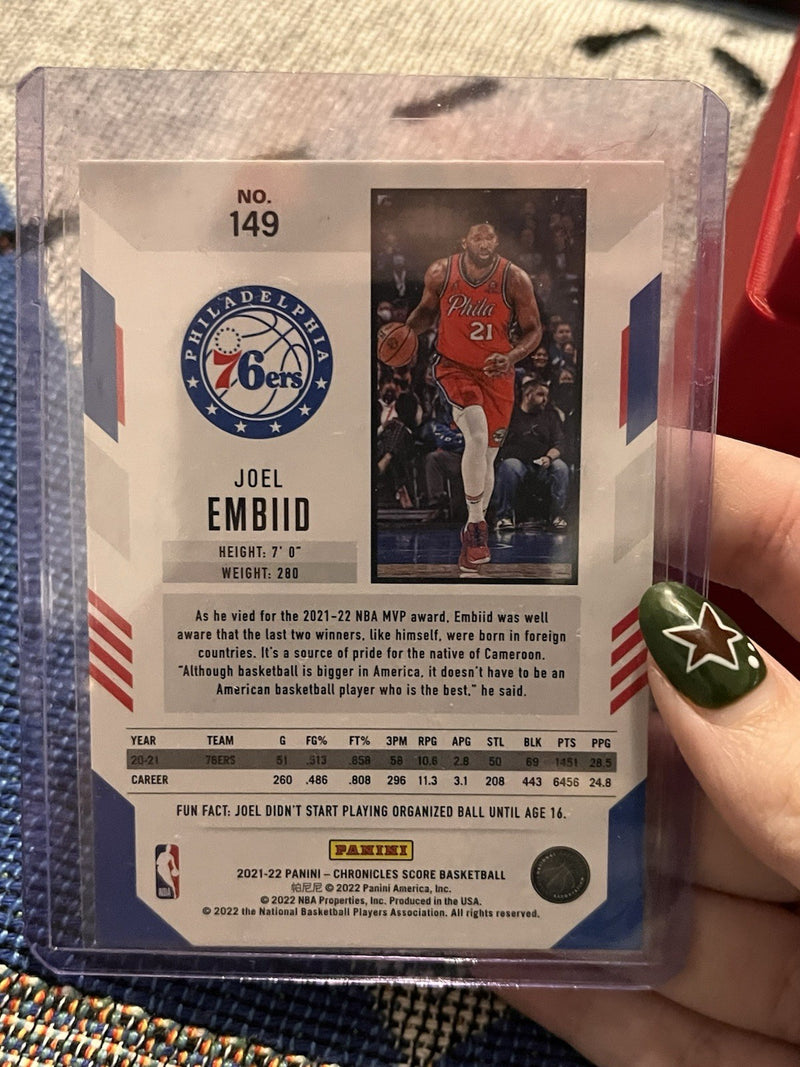 Panini 2021 22 Chronicles Score Basketball Joel Embiid Philadelphia 76ers 1492