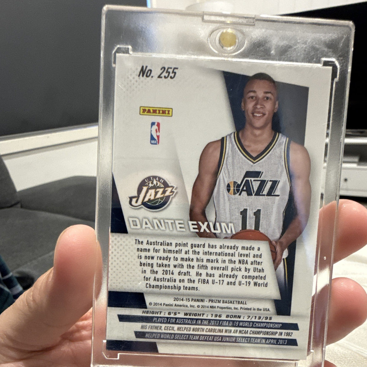Panini Prizm 2014-15 Dante Exum Rookie RC #255 Utah Jazz Basketball Card1