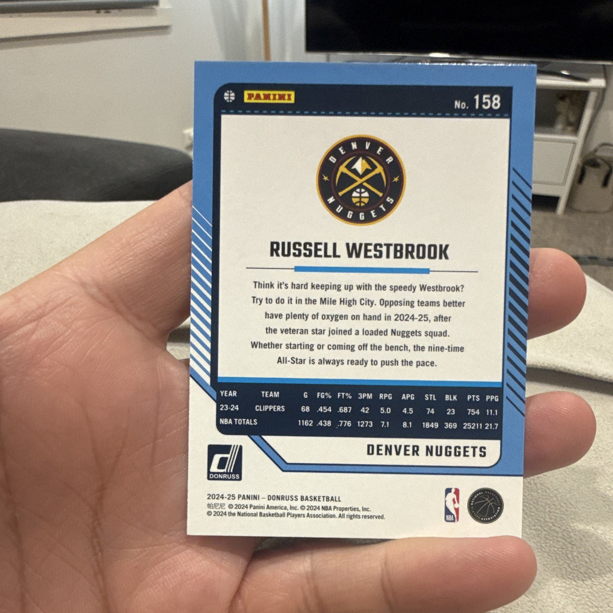 Panini Donruss Basketball 2024 25 Russell Westbrook Base Denver Nuggets #1581
