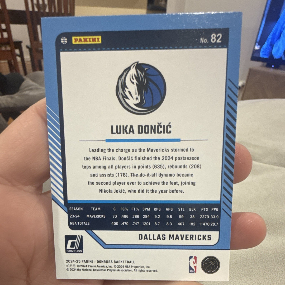 Panini 2024 25 Donruss Basketball Luka Dončić Dallas Mavericks Base 821