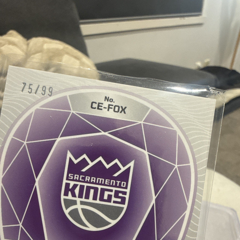 Panini Obsidian Cutting Edge De'Aaron Fox CE FOX Sacramento Kings 75/992