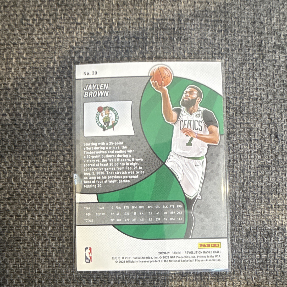 Panini 2020-21 Revolution Basketball Jaylen Brown Parallel No. 20 Celtics2