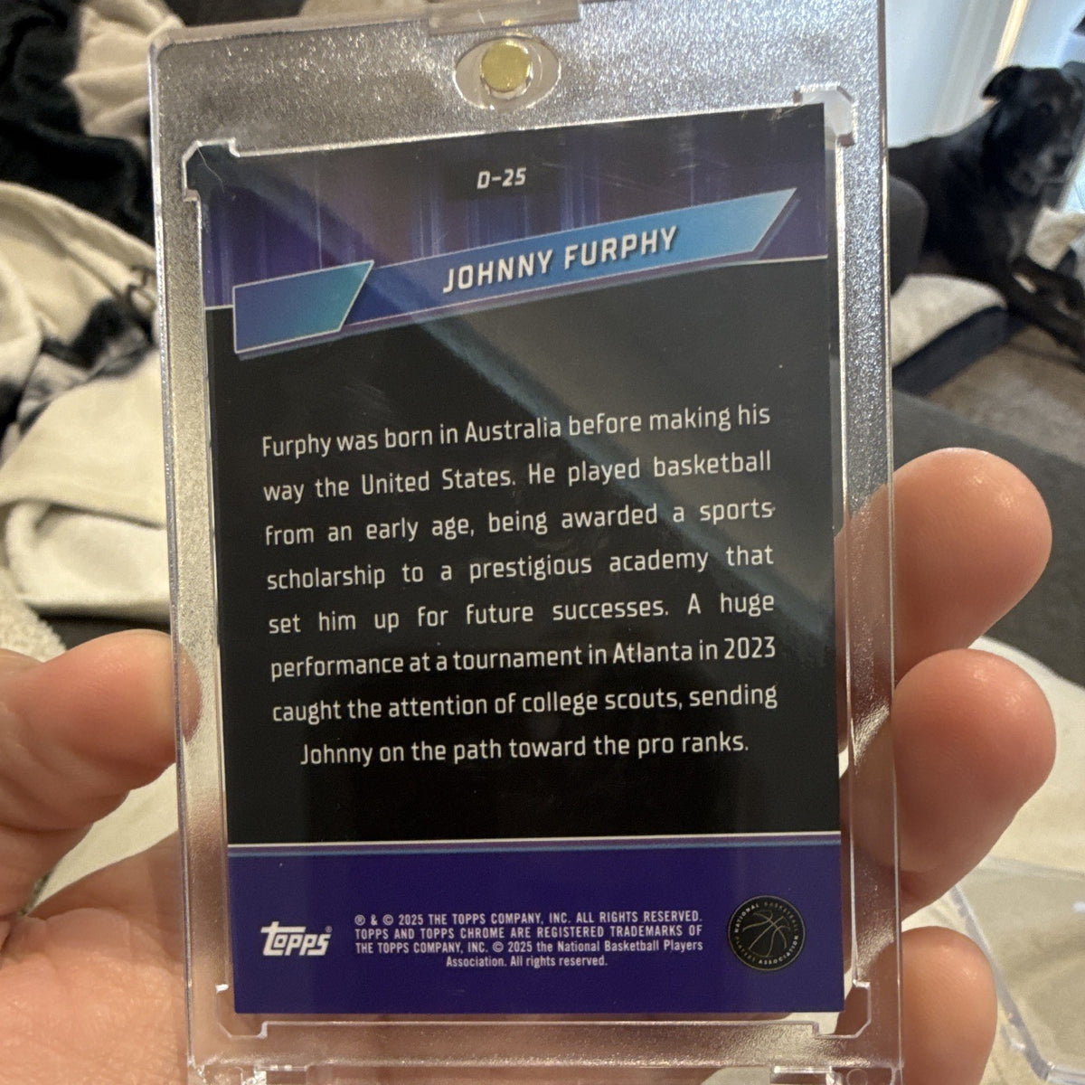 Topps Chrome Destiny Johnny Furphy RC D-25 Serial Numbered 41/502