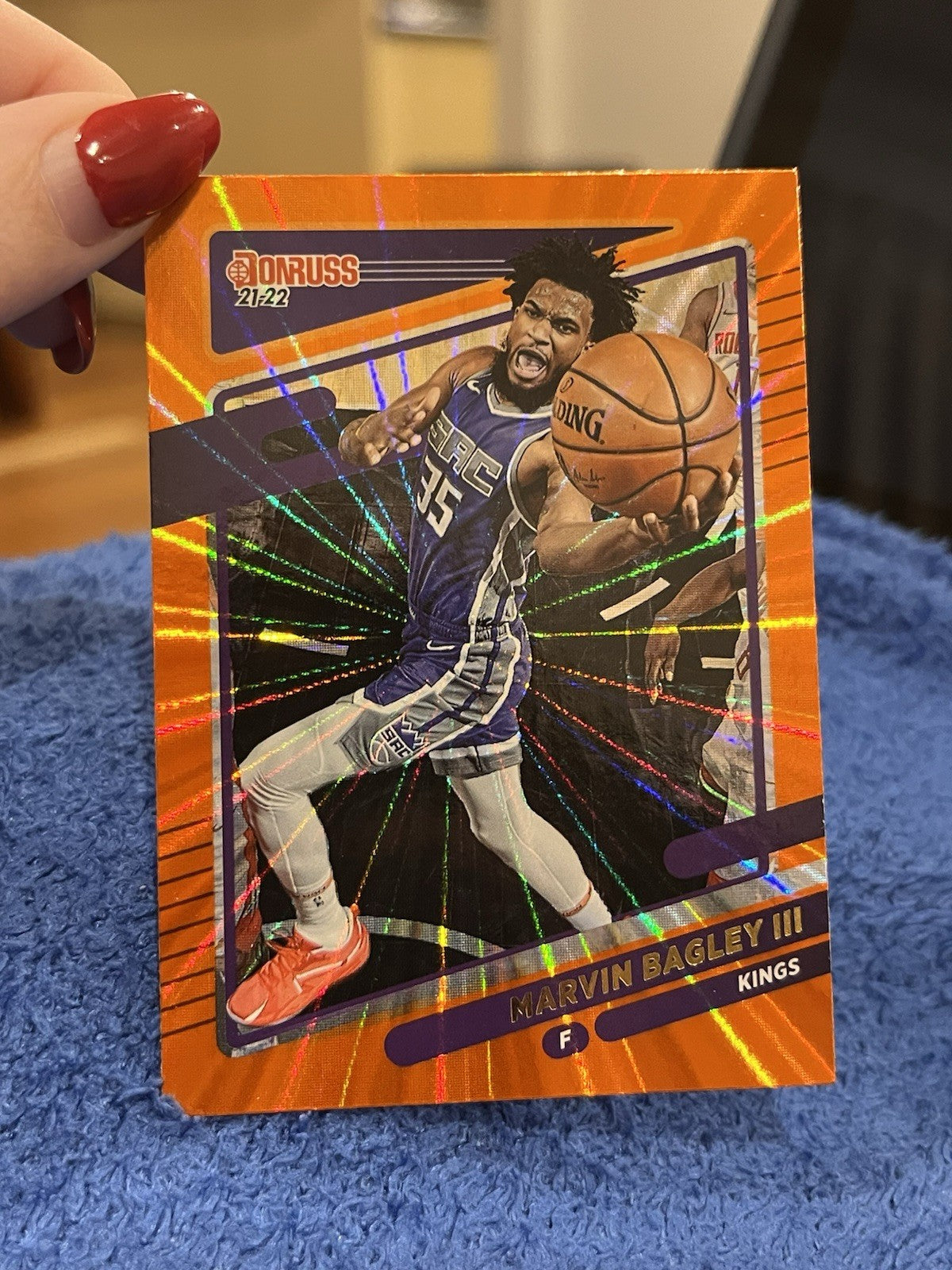 Panini Donruss 2021 22 Marvin Bagley III Orange Laser #38 Sacramento Kings1