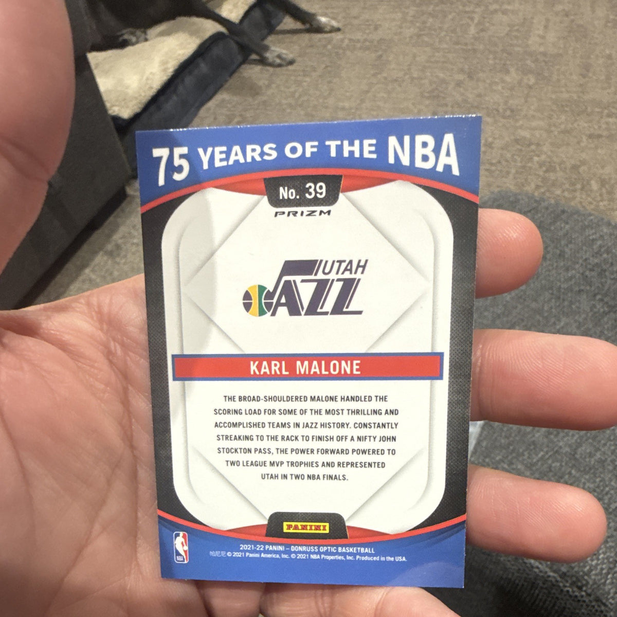 Panini Donruss Optic 2021 22 Karl Malone Utah Jazz Prizm 75 Years NBA #391