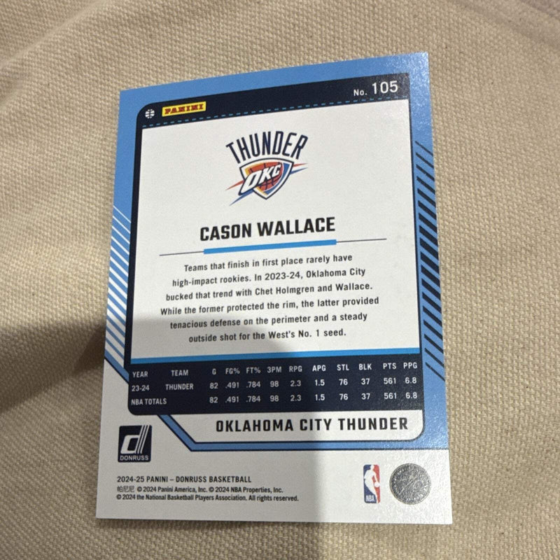 Panini Donruss Basketball Cason Wallace #105 OKC Thunder Serial #/85 2024 252