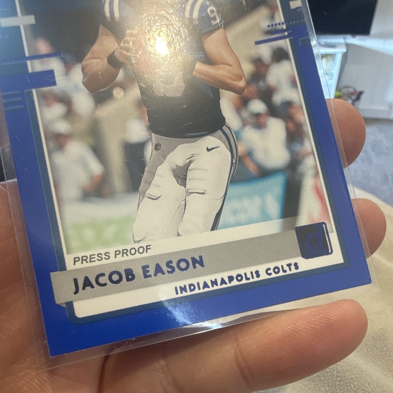 Panini Donruss Press Proof Blue Rated Rookie Jacob Eason Colts #312 20202