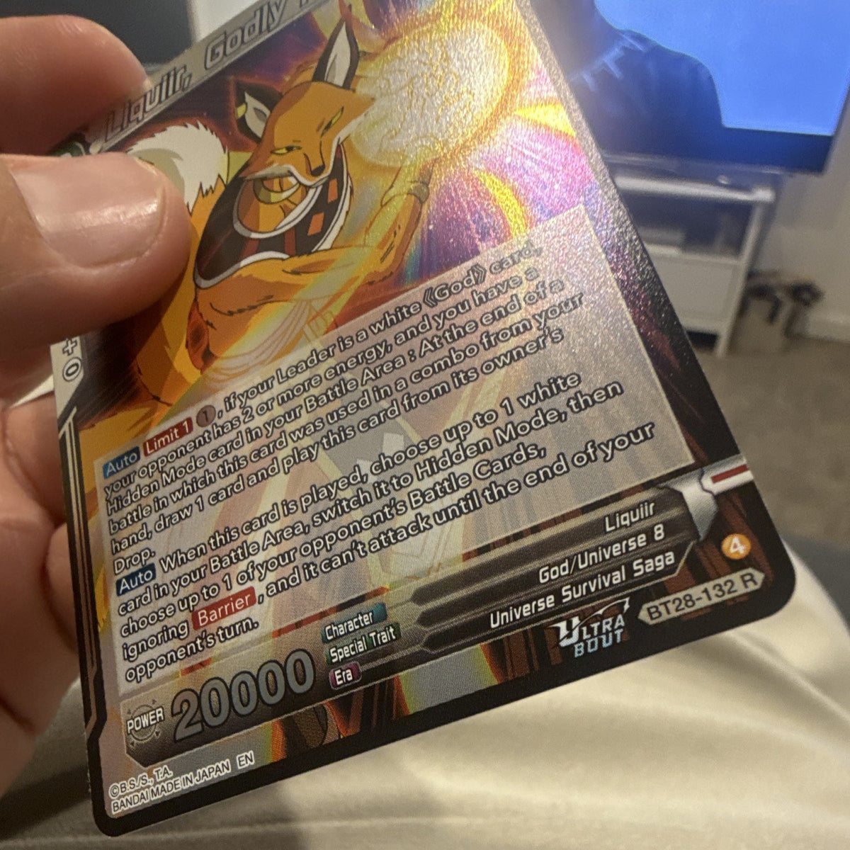 Bandai Liquiir, Godly Power Dragon Ball Super Rare Foil BT28-132 R 200002