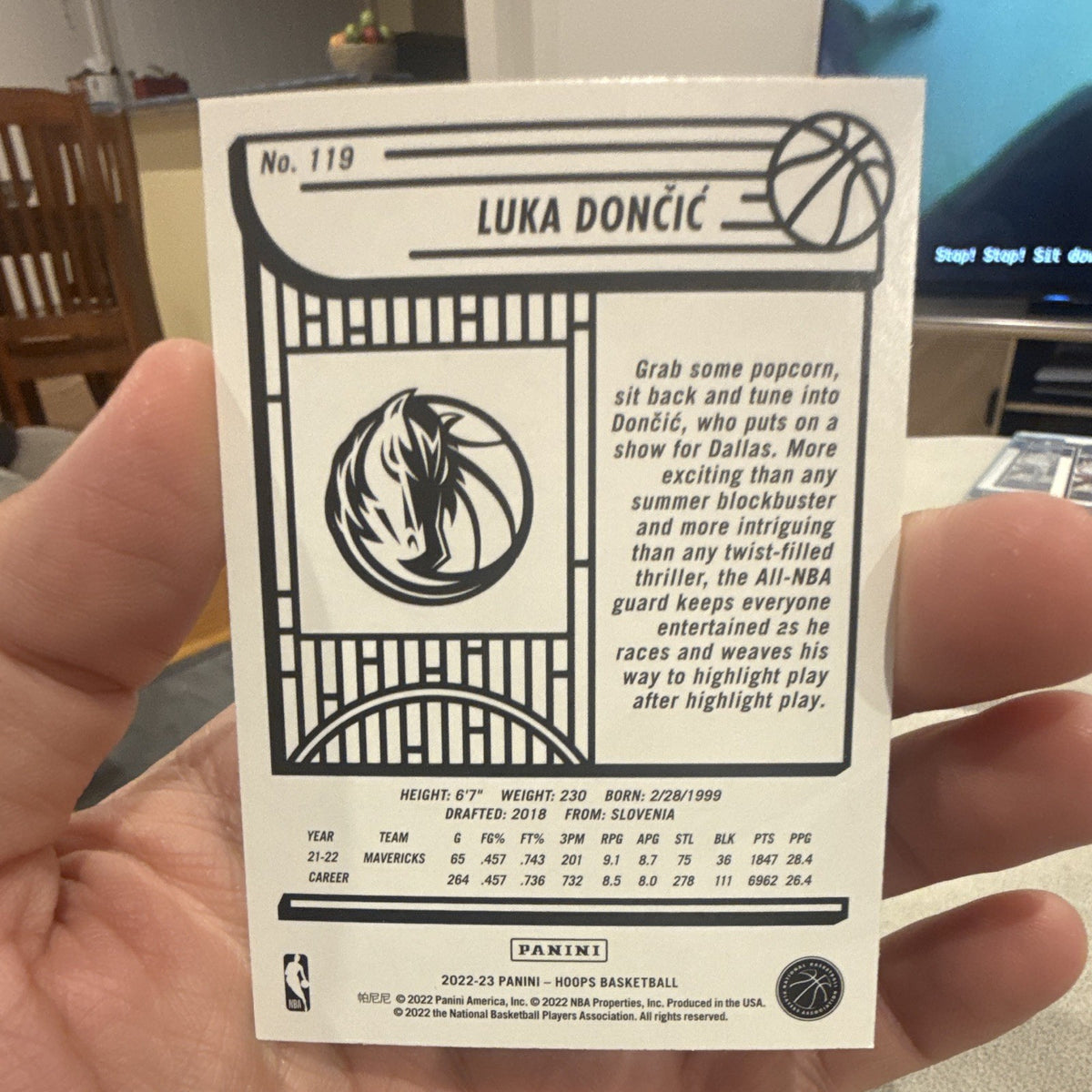 Panini 2022 23 NBA Hoops Luka Dončić Base Set #119 Dallas Mavericks1