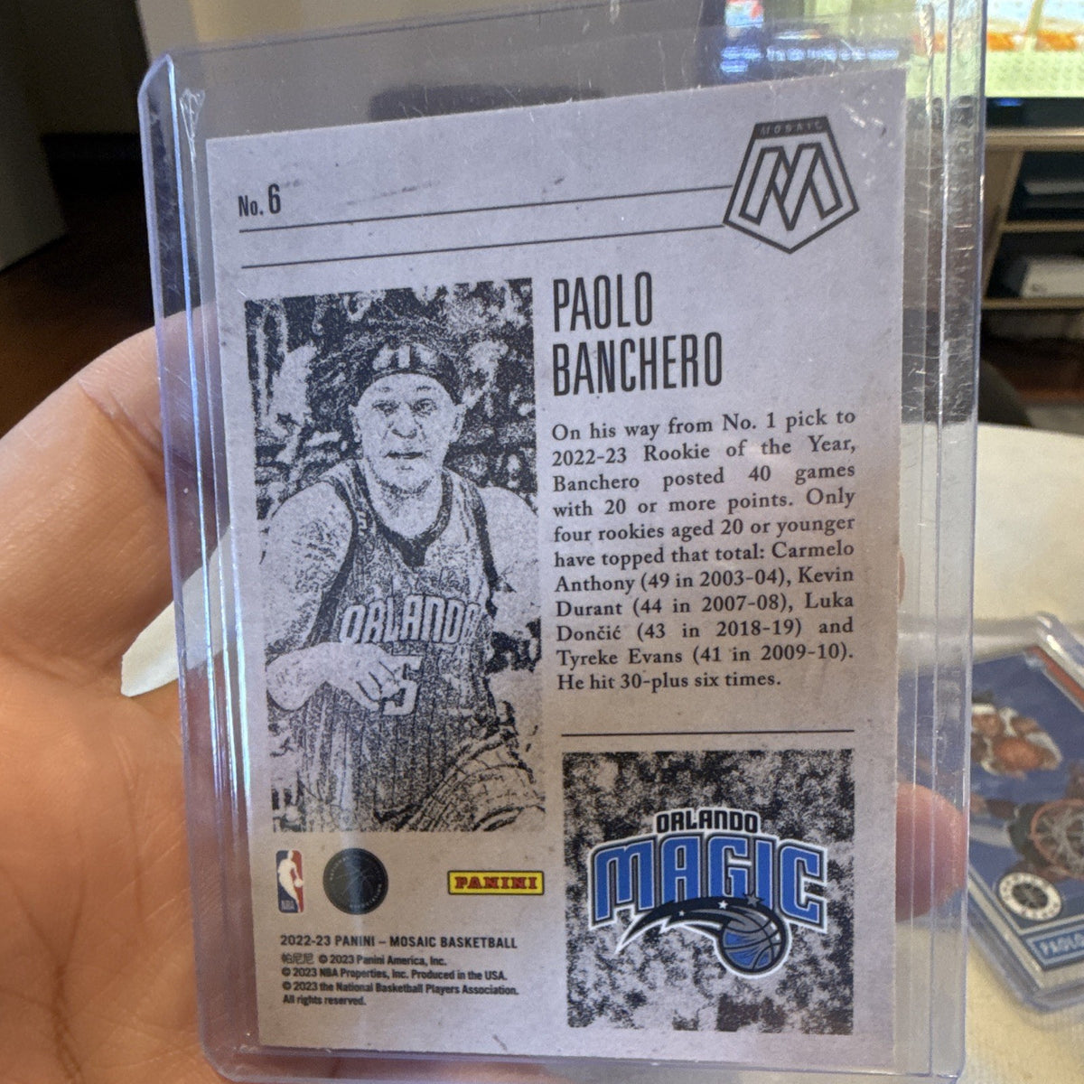 Paolo Banchero Rookie Panini Mosaic 2022 23 Notoriety Insert No. 61