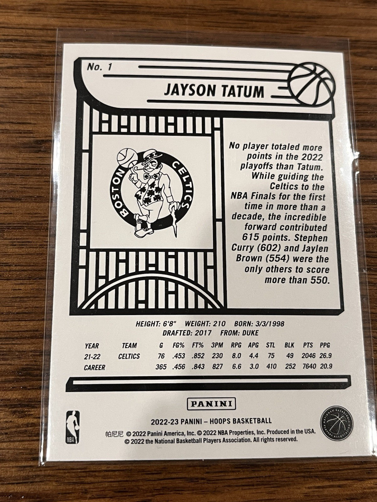 Panini 2022 23 Hoops Basketball Jayson Tatum Base Set Boston Celtics No. 12