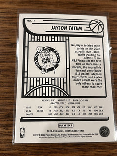 Panini 2022 23 Hoops Basketball Jayson Tatum Base Set Boston Celtics No. 12