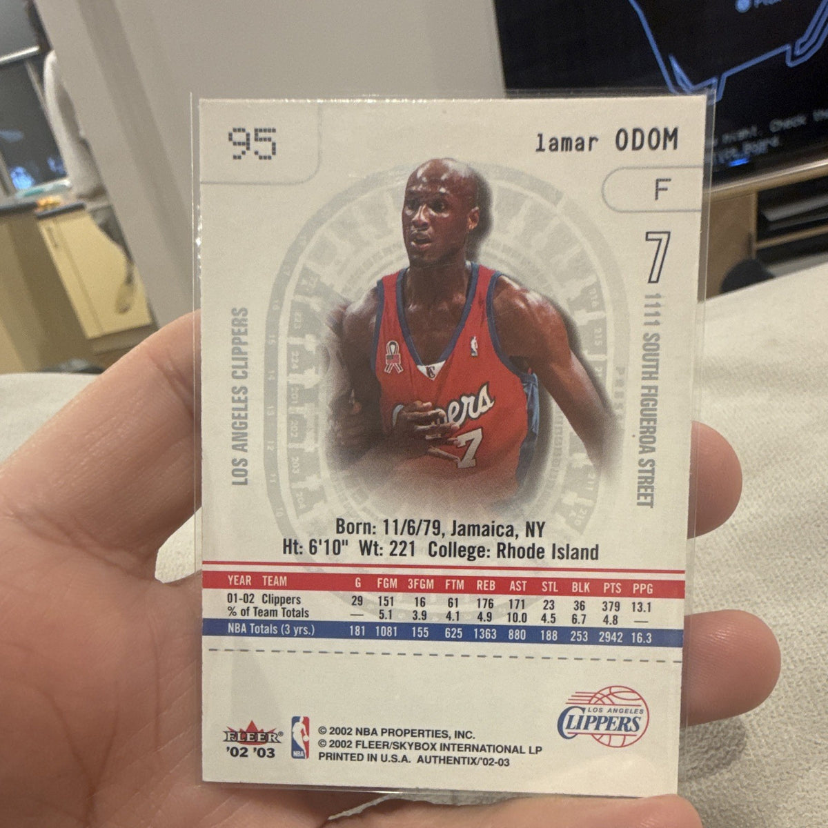 Fleer/SkyBox Authentix Ticket Studies Insert #95 Lamar Odom LA Clippers1