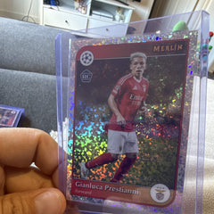 Topps Merlin UEFA UCL Gianluca Prestianni Rookie #90 SL Benfica0