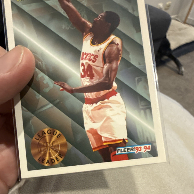 Fleer 1993 94 League Leader Hakeem Olajuwon Houston Rockets #2253
