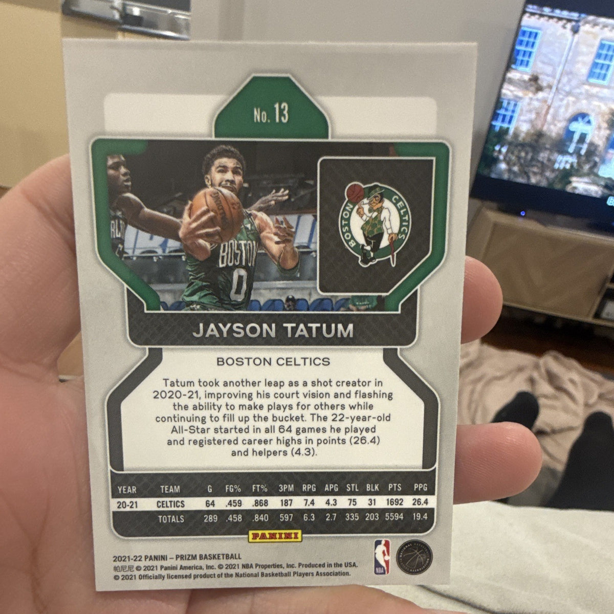 Panini Prizm Basketball 2021 22 Jayson Tatum Boston Celtics No. 13 Parallel1