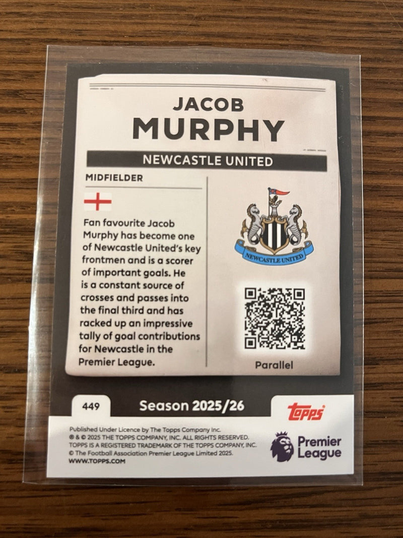 Topps Jacob Murphy Headlines Parallel Topps Premier League 2025/26 4492